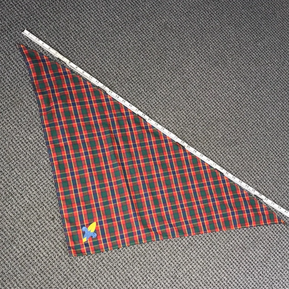 Plaid Triangle Bandana Scarf - Red‎ & Green